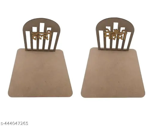 Haldi Mehndi Platter Combo Set with square shape, Acrylic Hindi Font DIY Wood Decorative Platter