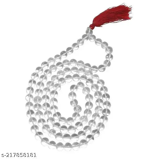 Haridwar Divine | Sphatik Jaap mala for Pooja & Wearing/Holding (108+1 Beads) (Astrology) Real Sphatik Japa mala For Mantra Jaap, Temple, Worship