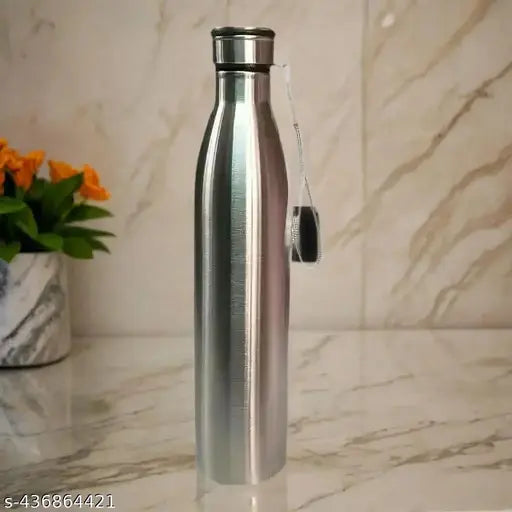 Stainless Steel Slim Light Weight Water Bottle With Loop 1000 Ml   School,College,Fridge,Home & Office bottle for Mens and Womens (Pack of 1)