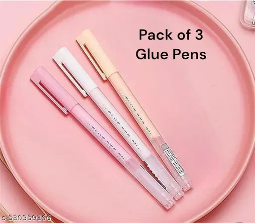 Pack of 3 Glue Pens for Kids & Crafts – Mess-Free Precision Liquid Adhesive Pens | Non-Toxic & Quick-Drying Glue for DIY, Scrapbooking & School Projects"
