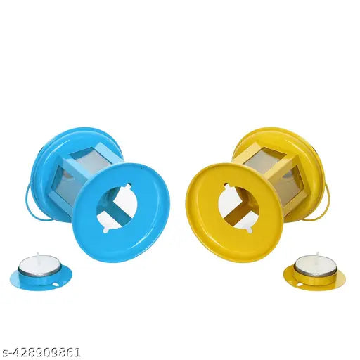 DECO CRAFTS - Metal Wall Hanging Lantern ( PACK OF 02 PCS )Tea Light Candle Holders - Home Decor and Gift for Diwali, Festival, Indoor, Outdoor Use !!!SHOP NOW !!!