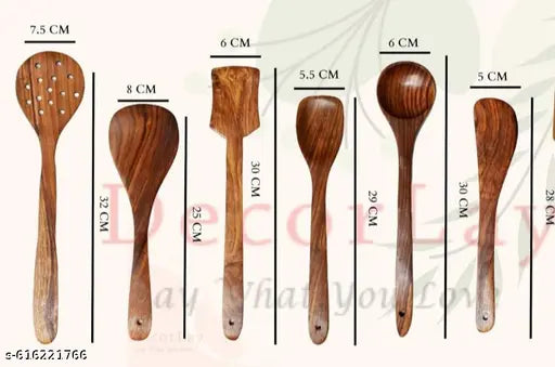 AS ENTERPRISES Classic 5 Pcs Wooden Utensil Set | Non-Stick Cookware Safe | Lightweight, Durable & Handcrafted Kitchen Tools