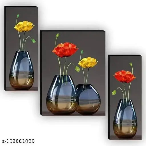 WALLSTOXX Beautiful Set of 3 Wall Painting For Living Room Home Decorated Office Hotel Gift Item 12 Inch * 18 Inch Painting