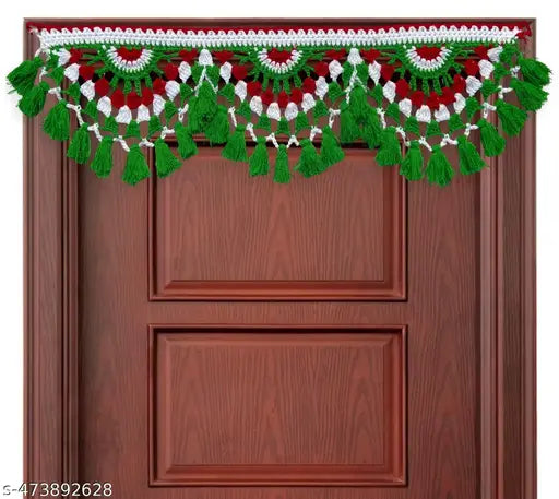 Woolen toran length (3ft) suitable for office and home door decoration | Traditional door hanging Royal and classical look - Pack of 1