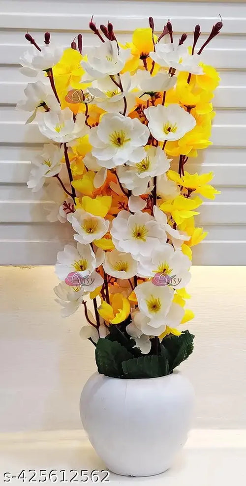 (BROTHER ENTERPRISES) ARTIFICIAL (YELLOW AND YELLOW  ) BLOSSAM  PLANT PARTY  FOR DECORATIVE TABLE  AND HOME DECORATION (PACK OF 1)