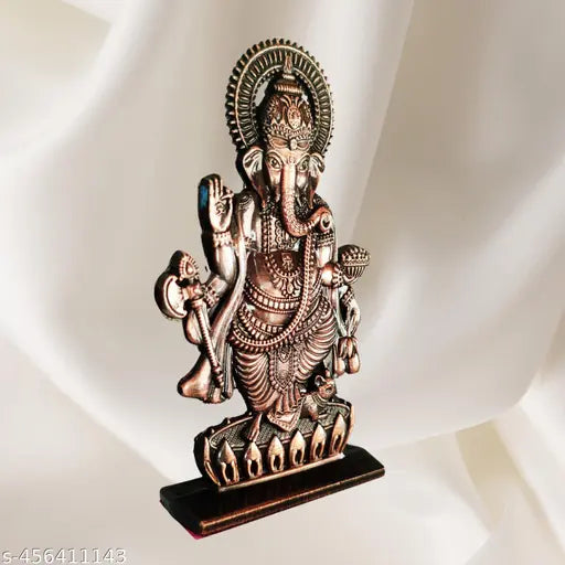 M Men Style Ganesha Idol Lord Ganesh Ji Statue Ganpati Bappa Blessing Murti God Vinayak Figurine Sculpture For Diwali Puja Gifting Home Entrance, Ganesh Chaturthi Copper NewCarDash36