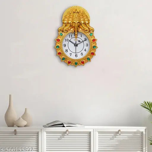 5 Faces Ganesh Ji Wall Clock, Decorative Wall Clock, Ganesh Wall Clock, Religious Wall Clock, Golden Ganesh Wall Clock, wall clock for living room stylish latest, digital wall clock for bedroom, clock for home, wall clock for bedroom stylish, antique wall