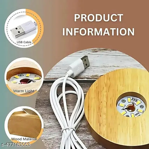 Shiv Crystal Ball Night Light with Wooden Stand – LED Lamp for Home Decor, Gifts, and Mood Lighting