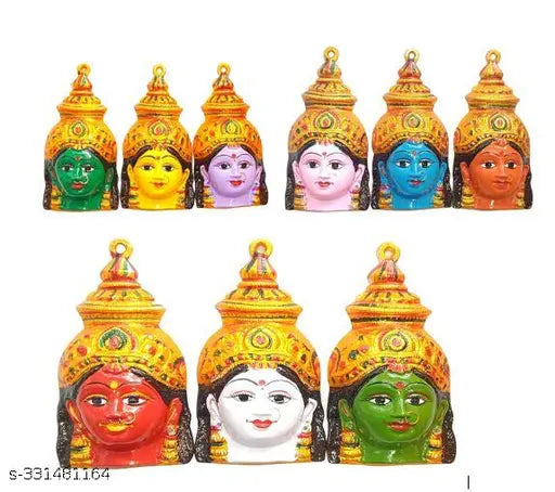 Nava Durga Faces (7 inches)- Nava Durga Devi Faces - Ashtalakshmi Faces- Ammavari Faces