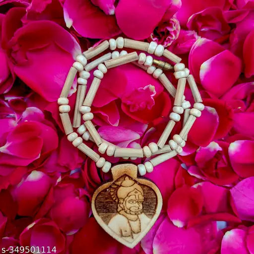 Original Tulsi Mala size 20 Inch/  With Hanuman ji locket/ Balaji Dham, Brown Beads, From Vrindavan