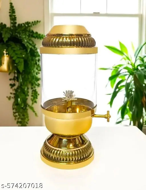 KALAM INTERNATIONAL Brass Akhand Jyoti Diya for Puja | Akhand Diya | Oil Lamp Jyot Diya | Wick Adjustable Akhand Diya | Pooja Article for Home and Office Temple | Perfect for Gifting 6 INCH.