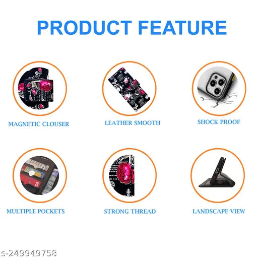 MyFlips Black Tower Flip Cover for Vivo Y16| Leather Finish|Shock Proof|Magnetic Clouser Compatible with Vivo Y16(Black)