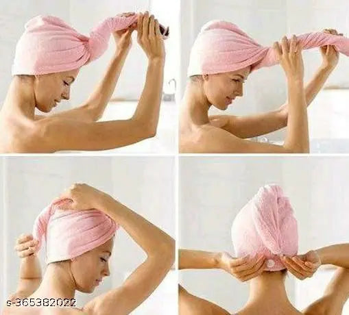 ( PACK OF  1 ) Hair Towel Wrap Turban Microfiber, Hair Drying Towels Quick Hair Hat Drying Shower Head Towels Wrapped Bath Cap Anti Frizz Hair Dryer Towel for Women Girl Wet/Long/Curly/Thick Hair Shower Caps heavy quality hair wrap towel (Export Quality)