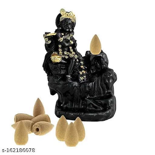 Krishna Backflow for Festival Gift Home Decorative & Showpiece Decorative Showpiece ( set of 2 )