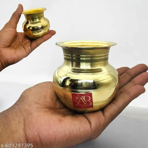 Mini Brass Lota for Puja | Small Size Pital Kalash | Daily Use Water Pot for Mandir & Home ( pack of 1 )