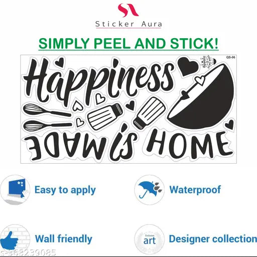 Sticker Aura Happiness Is Home Made Wall Sticker Quotes (pack of 1)