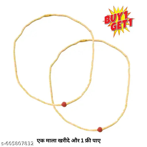 Tulsi Mala Combo Pack Of - 2 | Original Tulsi  Kanthi Mala with Rudraksha | Handmade Holy Wood Beads Chain for Men, Women & Kids | Brown Spiritual Tulasi Mala for Neck Wearing | Unisex Religious Beads Necklace for Puja, Meditation & Daily Wear