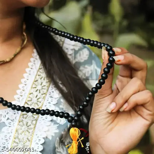 ADIYOGI GALLERY Original Karungali Mala - Lab Certified Black Ebony Wood 8mm Beads | Spiritual Healing Necklace for Men & Women