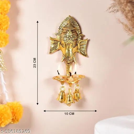 Vaaruti Decor Ganesh Diya Wall Hanging Idol Statues ganesh wall hanging or Diwali ,Decoration,gift purpoose
