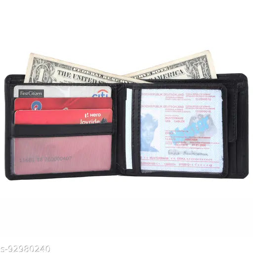 CRANE LEATHERS (Z BLACK)Men black soft genuine leather high quality wallet ( 6 cards slots) new zarnesan wallet