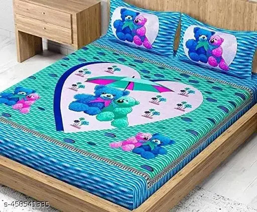 RAJASTHANI 100% JAIPURI COTTON   DOUBLE BEDSHEET WITH 2 PILLOW COVER