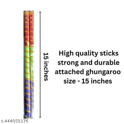 Dandiya Sticks Set of 4 – Wooden Garba Sticks for Navratri