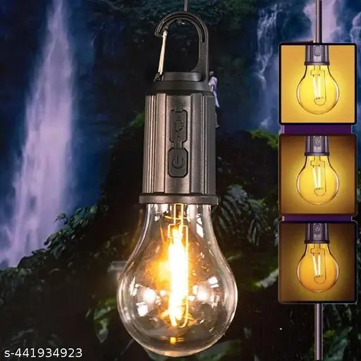 Rechargeable LED Light Bulb, Waterproof LED Tent Lights with USB Cable, 3 Modes Camping Lantern, Hanging Lamp for Hiking, Emergency, Camping, Household, & Car Repairing. (Pack of 2)