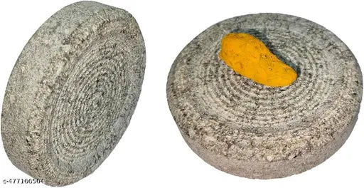 Turmeric Grinding Mortar Stone Rubbing Stone Small size / Sandalwood (16 x 16 x 4 cm)- Pack of 1  turmeric grinding stone is a natural rubbing stone made used for Rubbing herbs, spices, sandal chandan