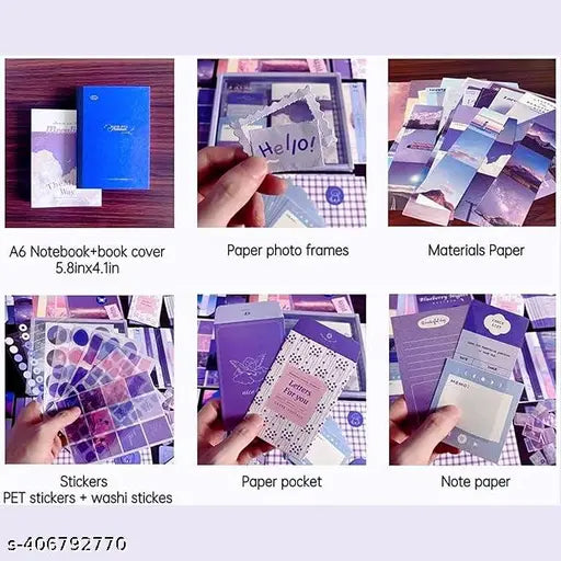 346pcs Journal Supplies Kit Vintage Scrapbook Stickers Pack for Art Journaling Bullet Junk Journal Planners DIY Decoration Paper Stickers Craft Kits Notebook Collage Album Aesthetic Tape, Moonlight