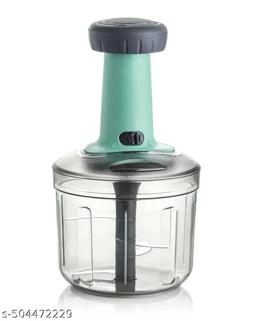 Quick & Easy Square 6 Blade Push Chopper Push N Chop Hand Press Vegetable Chopper with Easy Push and Close - 1000 Ml