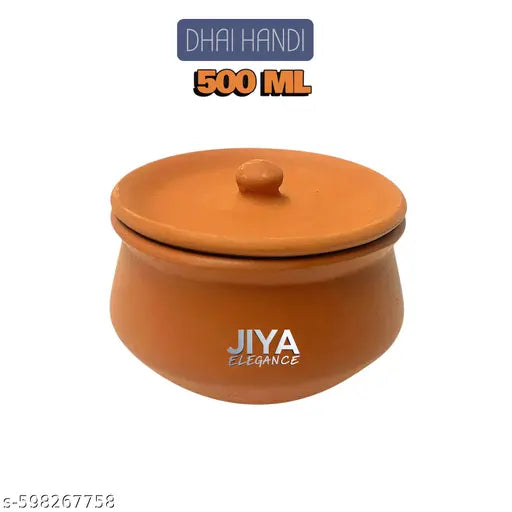 Handmade Terracotta Dhai Handi | 500 ML Natural Clay Pot for Curd & Milk Storage ( PACK OF 1)