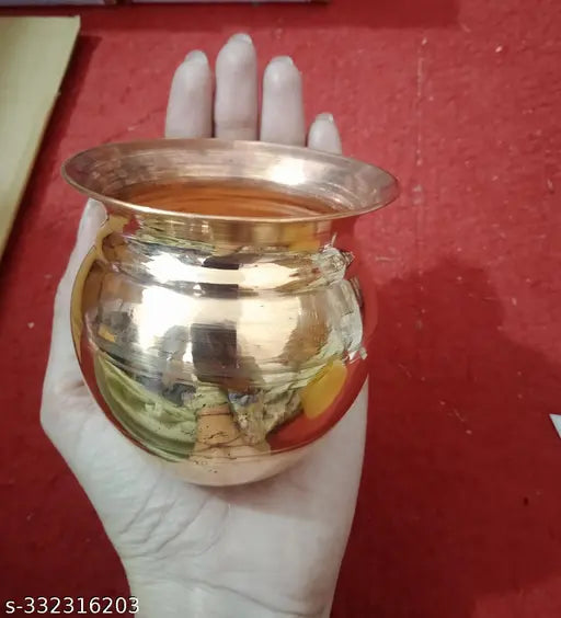 Beautiful Copper Lota Kalash Water Storage Pot Brown Copper For P pooja Brown copper kalash lota for pooja ,plain matka water lota