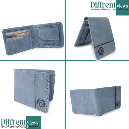 Fashion Zone Men Trendy, Travel, Formal, Evening/Party, Casual, Ethnic Blue Artificial Leather Wallet  (5 Card Slots)
