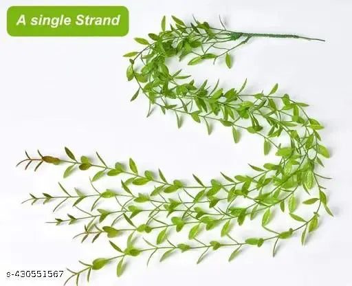 Artificial green grass wall Hanging Leaves Greenery Plants for Home Decor Main Door Wall, Balcony, Office, Decoration Party & Festival pack of - 12 ,