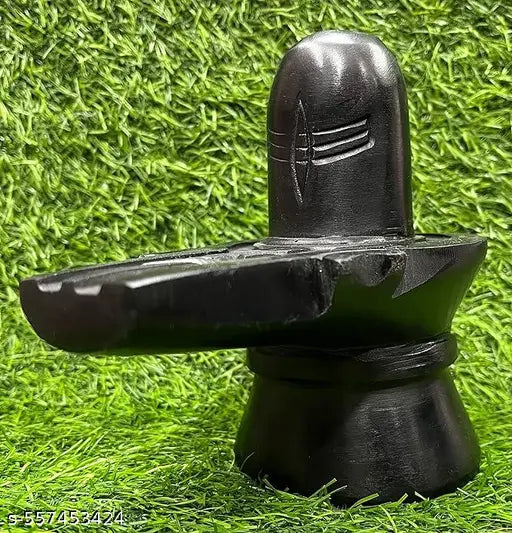 4 inch Marble Shivlinga Idol Black 400gram Marbel Shivling