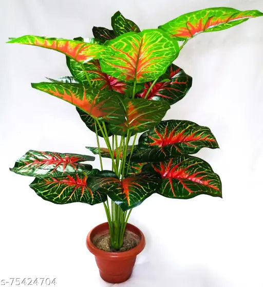 VEEROM Artificial Plant With 18 Long Leaves | Height 60 CM |  Without Pot