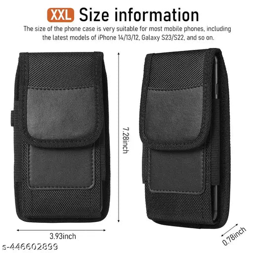 Waterproof Mobile Pouch for Men and Women with Belt Clip Anti Scratch Nylon Phone Holster Case with Card Holder Waist Pouch  (Black)