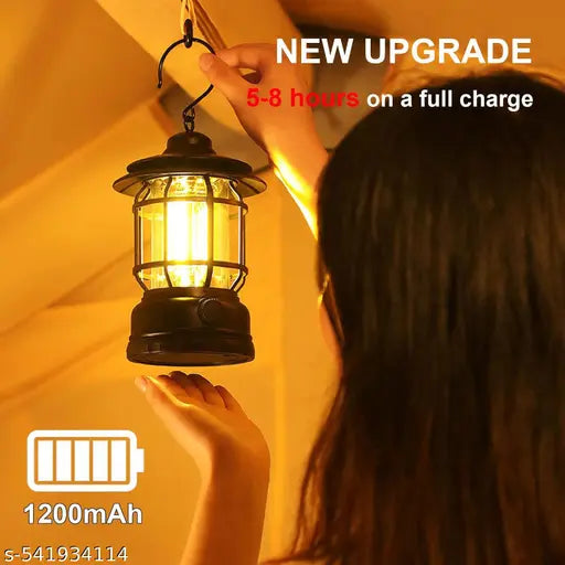 Crystal  Desk Lamp 3 Color Changing Mode Led Light, Bedroom Living Area Black Plastic Hanging Lantern  (19 cm X 10 cm, Pack of 1)