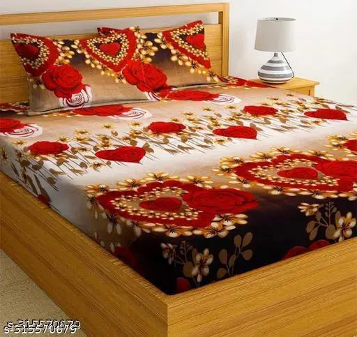 Beautiful Cotton Bedsheet For Double Bed With 2 Pillow Covers