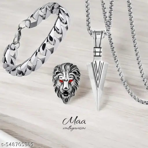 Men | Bracelet For Boys | Ring For Men |Silver Aroow Pendent Chain For Men | Fashion Bracelet | Party Wear Bracelet | Stylish Chain For Boys