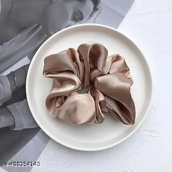 scrunchies 5 PCS(SAME COLOR) and Premium Quality Fabric Black color Fabric thalamudi kattu/thalamudi bandham/Jada Bandlu/Muti pattaikal/hair baandukal/Kudalu byandgalu/Hair byandgalu Ideal for Women / Girls