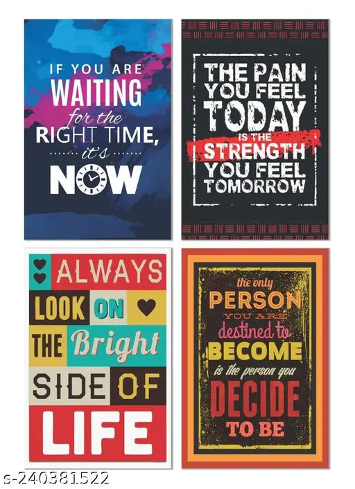 Pack of 10 Inspirational Motivational Wall Abstract Poster|| Motivational Wall Poster|| A4 Size Best Poster Fine Art Print