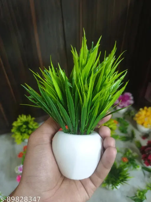 Skinshine Artificial Beautiful Flower Plants with Pot for Home Decor Washroom and Office Decor Christmas Diwali and Festive Decoration Pack of 2 (Pink, Green)