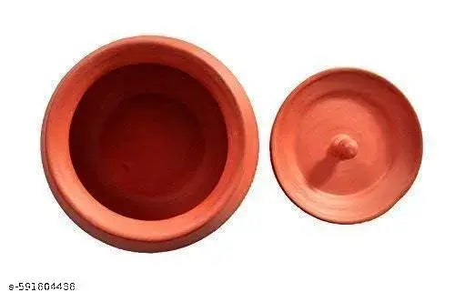 Clay Dahi Handi 500ml | Handmade Mitti Dahi Handi Pot with Lid | Perfect Clay Dahi Pot for Kitchen