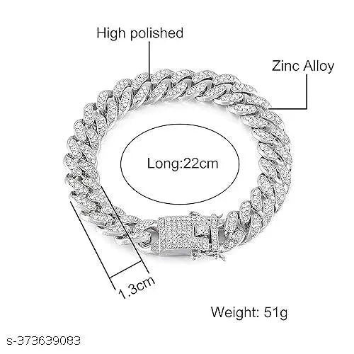 Stylish Bracelet For Men Women Gold Plated American Diamond Studded Charming Golden Bracelets For Women Girls Men Boys Jewellery Accessories Love Gifts