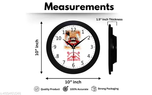 Teen Ban ke Dhari Shri Khatu Shyam Ji HD Wall Clock for Home/Office/Shop Decoration
