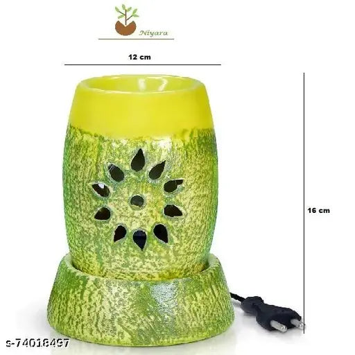 Niyara Ceramic Electric Aroma Diffuser Green Color with 10 ML Aroma Oil Color Green Size:Large (Bohemian)…