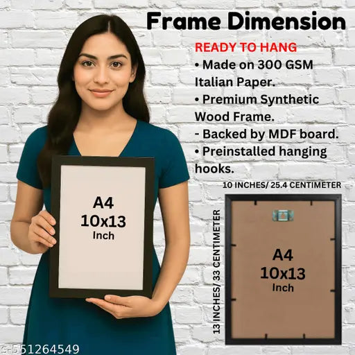 DesignHunar 13x10 Inch Laminated Religious Photo Frame | Wooden Wall Hanging with Divine Artwork | God Frame for Home Decoration, Temple, Pooja Room