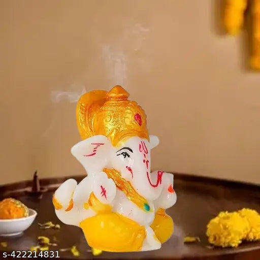 Ganesh Ji Mini Idol for Car Dashboard & Office Desk | Ganesh Statue Murti Lord Ganpati Diwali Gifts Home Decor Figurine (2 X 2 inches)