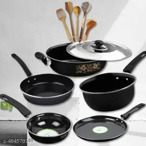 Kashvi 3L Non-Stick Ceramic Induction Base 28cm Kadhai Combo Set With Lid